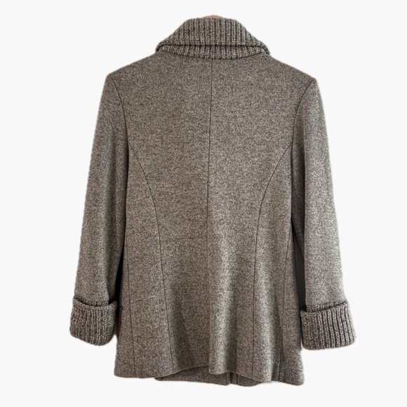 Amina Rubinacci Jacket Womens Sz Small/42 Gray Knit Wool Cashmere Italy MINT - Picture 12 of 15